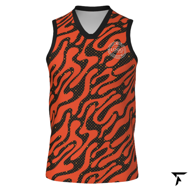 Youth Basketball Jersey - Black and Orange