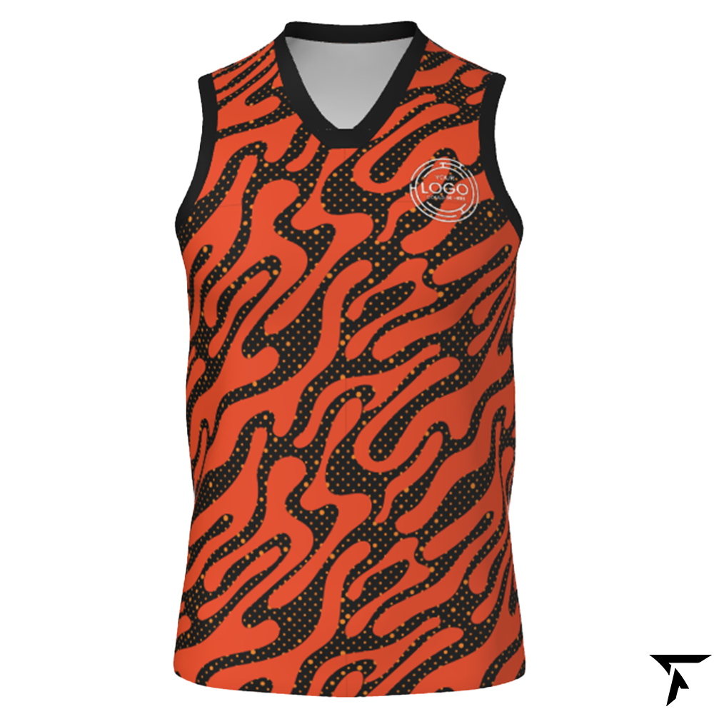 Youth Basketball Jersey - Black and Orange